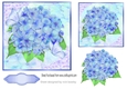 pretty blue hydrangeas with butterflies 7x7 topper