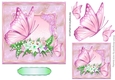 pretty pink butterflies with flowers 7x7