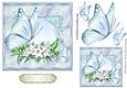 pretty blue butterflies with flowers 7x7