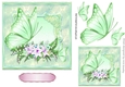 pretty green butterflies with flowers 7x7