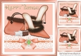 peach shoes/handbag/and lippy on lace bow 8x8