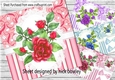  4 stripe/floral and lace card fronts with roses 8x8 card fronts mini kit