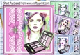 4 Art work ladies in coloured shades card fronts 8x8 mini kit