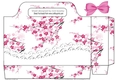 Pretty cherry blossoms with pink bow and lace tote gift bag