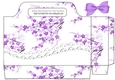 Pretty cherry blossoms with purple bow and lace tote gift bag