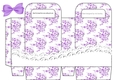 Pretty cherry blossoms with purple bow and lace small gift bag