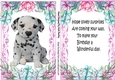 Cute dalmation puppy (two) in flower A5 Topper and insert