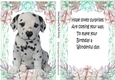 Cute dalmation puppy (three) in flower A5 Topper and insert