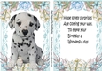 Cute dalmation puppy (four) in flower A5 Topper and insert