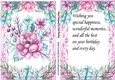 Pretty pink water colour flowers, in floral frame A5 with insert