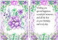 Pretty purple water colour flowers, in floral frame A5 with insert