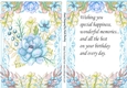 Pretty turq water colour flowers, in floral frame A5 with insert