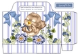 little bird with flowers and blue bows tote gift bag