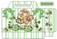 little bird with flowers and green bows tote gift bag