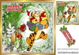 Tigger with presents in santa hat 8x8
