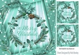Pretty chtistmas card front (turq) 8x8