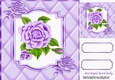Pretty lilac Rose in quilt frame 8x8 with diamonds