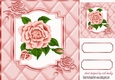 Pretty Peach Rose in quilt frame 8x8 with diamonds
