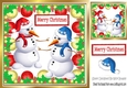 Pair of jolly snowmen in a bauble frame 8x8