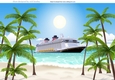 Bon Voyage lovely cruise ship with palm trees A4