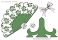 Lovely silver Poinsettia Fan with bow & stand