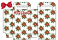 red poinsettia small gift bag