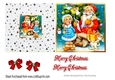 Lovely santa with little girl singing 5X5 quick cut and fold