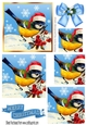 Lovely little bird in santa hat pyramids