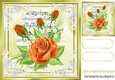pretty peach roses on music in ornate frame 8x8
