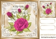 pretty pink roses on music in ornate frame 8x8