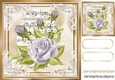 pretty silver roses on music in ornate frame 8x8