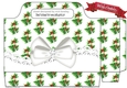 Lovely holly and berry tote gift bag with lace/white bow