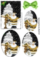Lovely santa and friends oval pyramids (gold)