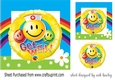 Lovely smilie faces balloons get well with rainbow frame 7x7