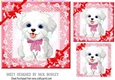 cute puppy with red bows and lace 7x7