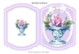 pretty pink rose with white organza bow folded A5