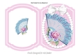 pretty pink rose fan with lace and bow folded card