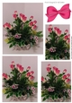 Pretty pink roses arragements in planter pyramids