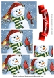 lovely snowman with little birds pyramids