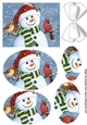 lovely snowman with little birds oval pyramids