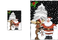 Santa and friends in the snow folded A5 card