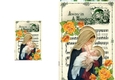 Lovely mary & baby jesus yellow roses script A5 Card