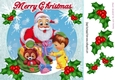 Lovely santa with holly 8x8