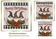 Three cheeky christmas gnomes with poinsettias 7x7