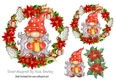 Lovely little gnome (red) in festive toppers