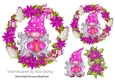 Lovely little gnome (pink) in festive toppers