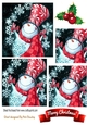 Lovely snowman with snowflakes pyramids