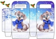 cute little puppy in blue scarf small gift bag bag