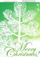 Pretty green and white tree in snow with diamonds A4