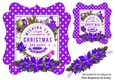 lovely toppers with purple poinsettia border and christmas greetings 7x7